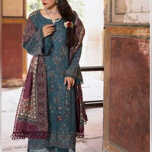 Pakistani brand nureh three piece khadar dress